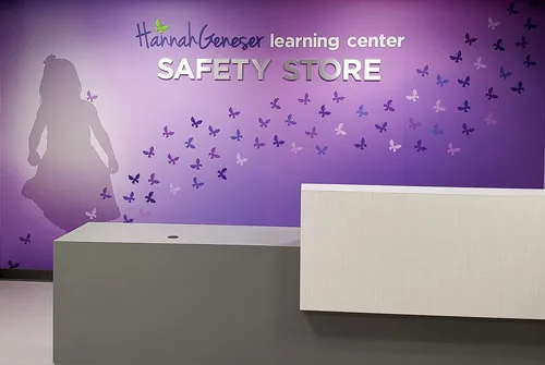 The Hannah Geneser Learning Center storefront wall.